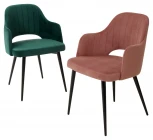 Стул FANTINE-LA ЗЕЛЕНЫЙ #19, велюр / черный каркас