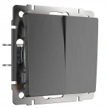 Выключатель двухклавишный проходной (графит рифленый) Werkel W1122004 (a050760)