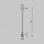 Крепление потолочное Medium одинарное 360мм Flarity черный Maytoni Accessories for tracks Flarity TRA158С-SL1-B (24V)