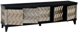 Тумба под телевизор Garda Decor ART-1973-TV (Черный/Черный,Серебро)