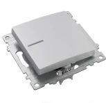 Выключатель одноклавишный с подсветкой (серебро) Stekker Катрин 39577