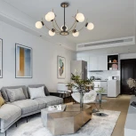 Потолочная люстра на штанге Arte Milano Neapolis-76169 276169/9 BK/GD (220V, шар)