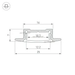 Профиль SL-SLIM-H7-F25-2000 ANOD (Алюминий) 023717 Arlight SL-SLIM