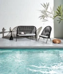 Стол уличный La Forma (ex Julia Grup) Delano (Черный/ Металл,Терраццо,Сталь)