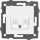 Механизм компьютерной розетки двойной SCT-MPC2-PL-WH-V (RJ-45, CAT6) (Arlight) 049854
