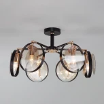 Потолочная люстра Wi-Fi на штанге Eurosvet Gallo 70121/6 черный (220V, управление смартфоном, голосовое управление, умный дом - Minimir Home, Алиса, Маруся, Салют, кольцо)