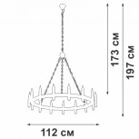 Подвесная люстра большая Vitaluce V1871-7/15, 15xE14 макс. 40Вт V1871-7/15 (220V, на цепи, свеча, кольцо)