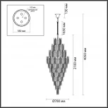 Подвесная большая люстра каскадная Odeon Light Tears 5049/54 золото/прозрачный/металл/хрусталь/стекло E14 54*25W (220V, подвески, на цепи)