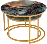 Набор кофейных столиков Tango космический с ножками матовое золото, 2шт Bradex Home RF 0350