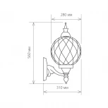 Настенный фонарь уличный Elektrostandard Sirius U черное золото (220V, IP44)