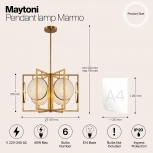 Потолочная люстра на штанге Maytoni Marmo MOD099PL-06G (220V)