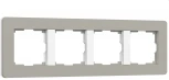 Рамка на 4 поста (дымчатый/белый, soft-touch) Werkel W0043067 (a067264)