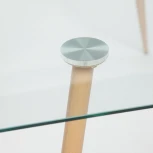 Стол SOPHIA (mod. 5003) бук/прозрачный (металл/стекло (8мм))