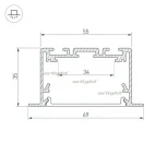Профиль S2-LINIA69-F-2500 SEAMLESS BLACK (Алюминий) 033534 Arlight