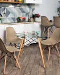 Стул Eames Style DSW бежевый x4 (разборный каркас) Stool Group арт.УТ000037158