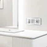 Рамка на 3 поста Baguette (белый/серебро) Werkel W0032850 (a060232)