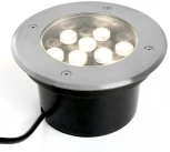 Встиваемый светодиодный свтельник (грунтовый) Feron SP2803 48347 10W, AC 12V, низковольтный, 4000К, металлик, вн.диаметр: 110mm, IP67 (круглые)