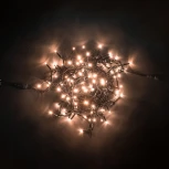 Гирлянда Нить 10м Экстра Тепло-Белая 24В, 100 LED, Провод Черный ПВХ, IP54