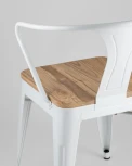 Стул Stool Group TOLIX ARM WOOD с подлокотниками белый УТ000001863