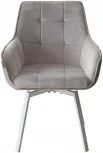 Стул MAVERICK BLUVEL-03 LIGHT GREY, велюр/ белый каркас, поворот.360 град. M-City 629M04840