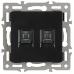 Механизм компьютерной розетки двойной SCT-MPC2-PL-BK (RJ-45, CAT6) (Arlight) 045337