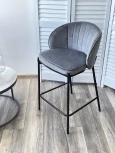 Полубарный стул WENDY BLUVEL-14 GREY (H=65), велюр