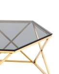 Журнальный столик Stool Group Круз 93*80 стекло smoke сталь золото УТ000036338