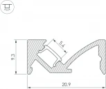 Профиль SL-BEVEL-W21-2000 ANOD BLACK (Arlight, Алюминий) 043688