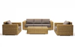Лаунж-зона из искусственного ротанга, цвет соломенный 4SIS Боно BS3C2T-4-SET