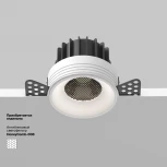 Встраиваемый светильник под гипсокартон Maytoni Round DL058-12W4K-TRS-W (LED, 220V, круглые)