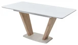 Стол Прага 120 БЕЛЫЙ, стекло/ ВЯЗ