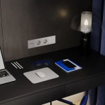 Розетка двойная Ethernet RJ-45 (сталь) Voltum S70 VLS060205