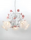 Подвесная люстра Lucia Tucci Fiori Di Rose 111.5 (220V, муранское стекло, на цепи, цветы, ветки, розы)