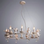 Подвесная люстра Arte Lamp Amur A1133SP-8WG (для детской, 220V, на проводе, свеча, ангелы)