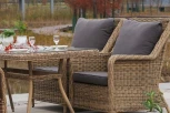 Обеденная группа из искусственного ротанга, цвет соломенный 4SIS Гляссе GS3C2СT-4-SET