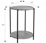 Стол журнальный BeautyStyle 21 орех гикори grey/черный от фабрики Mebelik