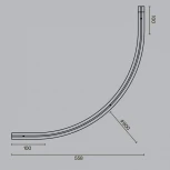 Коннектор радиусный R900 встраиваемый под ГКЛ 9,5мм черный Maytoni Accessories for tracks Levity TRA184-R900-12B (24V)