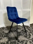 Обеденный стул M-City CHILLI SQUARE BLUVEL-86 NAVY BLUE, велюр