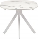 Стол Bradex Home Rudolf круглый раскладной 90-120x90x75см, белый мрамор, белый (RF 0465)
