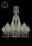 Подвесная большая люстра Art Classic 11.12 11.12.20+10.400.XL-136.Gd.Sp (220V, хрусталь, на цепи, подсвечник, свеча)
