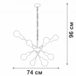 Подвесная люстра Vitaluce V4750-1/8, 8xE27 макс. 40Вт V4750-1/8 (220V, на цепи)
