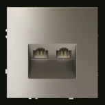 Розетка двойная Ethernet RJ-45 (шелк) Voltum S70 VLS060204