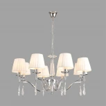 Подвесная люстра Lumion Magda 8316/8 хром/белый, металл/хрусталь/текстиль E14 8*40W 220V (на цепи)