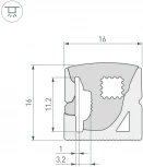 Силиконовый профиль WPH-FLEX-1616-SIDE-S11-50m WHITE (Arlight, Силикон) 040831(1)