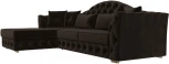 Диван угловой Артис левый угол (Коричневый/Микровельвет) Лига Диванов арт.121597L