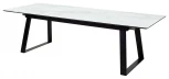 Стол Франк 200 БЕЛЫЙ МРАМОР, стекло / ЧЕРНЫЙ