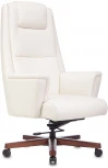 Кресло руководителя Бюрократ _DUKE белый кожа крестовина металл/дерево