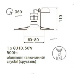 Встраиваемый точечный светильник Arte Lamp Wagner A5222PL-1CC (220V)