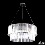 Подвесная люстра светодиодная APL LED Sicilia SH09.73.C.Ni.4000 (220V, хрусталь, на тросе, круглые)