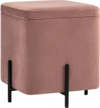 Пуф Грейс квадрат с ящиком велюр пыльно-розовый УТ000035895